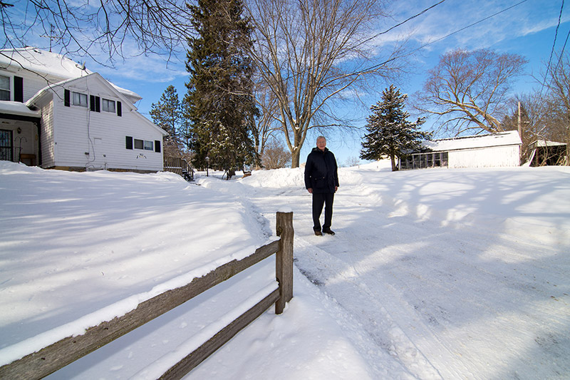 Harold outside a home on Alice Street in Mineral Point